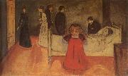 Edvard Munch The Death of Mom and Som oil